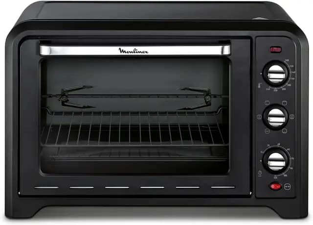 Moulinex Optimo, horno de sobremesa de 39 L con asador, compacto, convección, 7 modos de cocción, termostato de hasta 240 °C, temporizador de 120 minutos, fácil de usar, OX485810