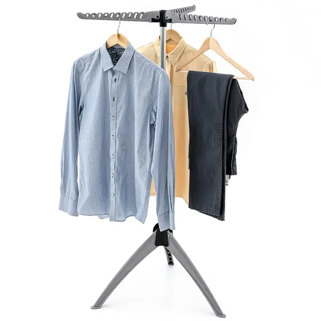 art moon Cedar Tendedero Plegable Resistente, Soporte para Colgar Ropa, Interior y Exterior, Capacidad Máxima 22 kg o 63 Perchas, Fácil Montaje, Gris