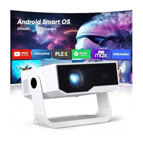 Upgraded 2026 Proyector ZDK Mini Portátil con Android TV, 270ANSI, Full HD 1080p Soporta 4K, WiFi 6 y Bluetooth 5.4, Corrección Trapezoidal Automática, Compatible con Móvil, PC, para Cine en Casa