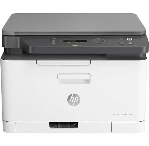 HP Color Laser MFP 178nw 4ZB96A - Impresora Láser Color Multifunción Wi-Fi, Imprime, Escanea y Copia, Ethernet, USB 2.0, Smart App, Panel LCD, Blanca y Gris