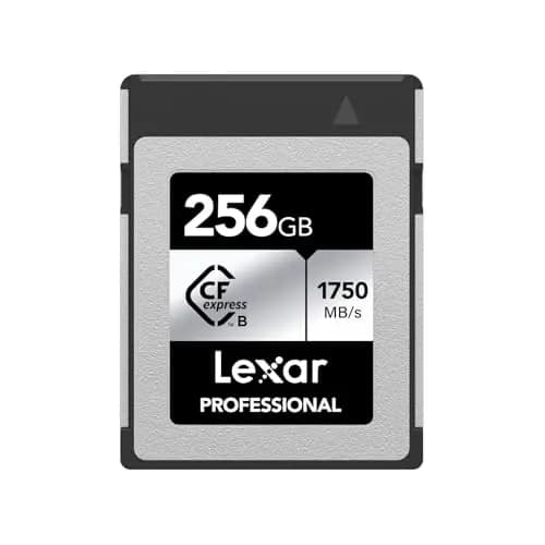 Lexar Professional Silver Series 256GB Tarjeta CFexpress Tipo B, Tarjeta CFe Lectura de hasta 1750 MB/s, Adopta PCIe Gen3x2, Tarjeta de Memoria CF Compatible con DSLR, cámara XQD (LCXEXSL256G-RNENG)