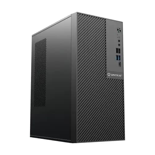 UNYKAch Caja de Ordenador Micro ATX NUMEN 500 Pro Type C, 17 litros con 5 Puertos USB, Compatible con Fuentes ATX, Bahías de 3,5" y Tarjetas Gráficas de hasta 180 mm