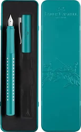 Faber-Castell 201516 - Pluma estilográfica Sparkle, ancho de plumín M, Océano, en estuche de regalo