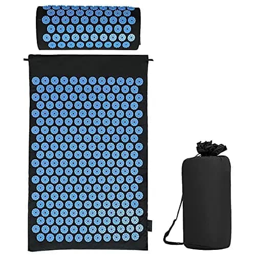 Juego de acupresión con cojín para una relajación y masaje, para aliviar el dolor de espalda, dolores de cabeza y cuello, estimula los puntos de energía en el cuerpo y estimula los puntos de energía