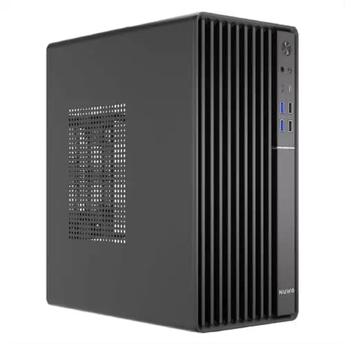 Nuwo Caja de PC compacta QK300 de cuarzo micro-ATX sin fuente de alimentación, compatible con MicroATX y Mini-ITX, refrigeración frontal, USB 3.0 y Type-C, negro