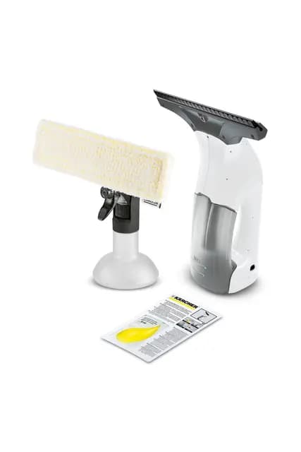 KÄRCHER Limpiadora de Cristales WV 1 Plus, autonomía batería: 20 min, indicador LED Estado batería, depósito Agua Sucia: 100 ml, Peso: 0,5 kg, pulverizador, paño Microfibra, 20 ml detergente