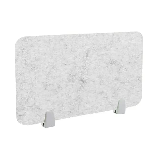 Icegrey Separador acústico de Escritorio, Panel de privacidad extraíble con absorción de Sonido con 2 Clips para oficinas, bibliotecas, aulas, Gris Plateado, 60x40cm