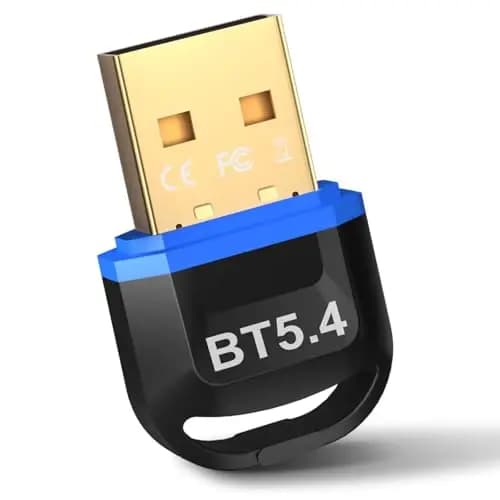Hoppac Adaptador Bluetooth PC, Bluetooth 5.4 USB Stick Dongle, baja latencia, compatible con Windows 11/10/8.1/7, para auriculares, ratones, controladores, teclados, impresoras