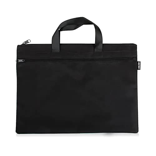 EQLEF Office Document Bag, Men Briefcase File Case Portable A4 File Zipper Bag 1 Pieza (Negro)
