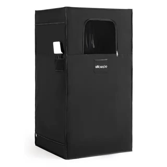 WILLOWYBE sauna infrarroja portátil para el hogar con 6 placas de calentamiento, tienda de campaña de sauna, almohadilla de calentamiento para pies y luz cálida LED, caja de sauna infrarroja seca para