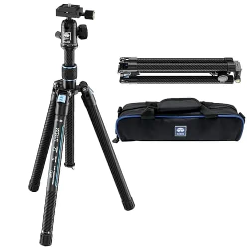 SIRUI 152cm Trípode de Carbono con Cabezal esférico BG40 de 360°, 900g, Trípode de Viaje Ligero con Placa de Cambio rápido para Videocámaras DSLR, Carga Máx de 10kg Traveler X-III