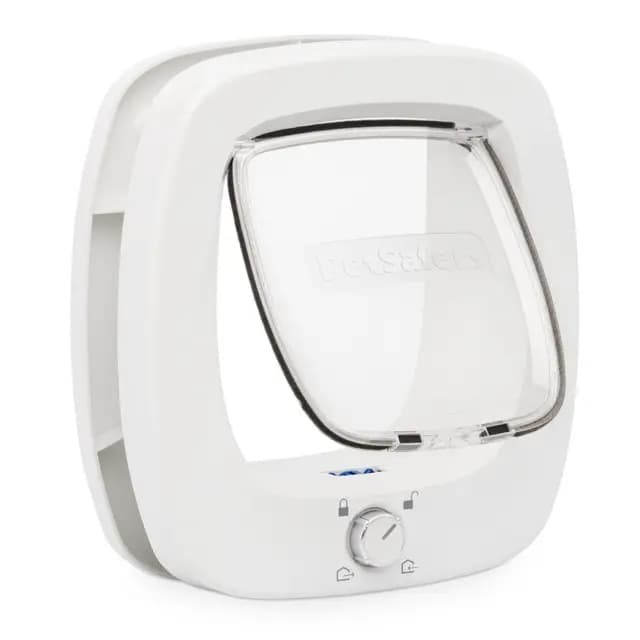 PetSafe Gatera con Microchip - Puerta Para Mascotas Interior y Exterior - Bloqueo de 4 Modos y Cierre Suave - Para Gatos y Perros Pequeños de Hasta 11kg