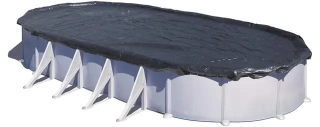 Gre CIPROV501 - Cubierta de Invierno para Piscinas Ovaladas de 500x300 cm, 120 g/m2, Cobertor de Piscina para Proteger el Agua de la Piscina