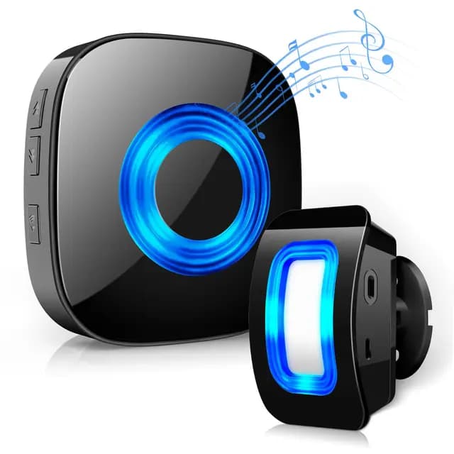 PHYSEN Sensor de Movimiento Inalámbrico con Alarma Sonora, Avisador Puerta Tienda Sensor Movimiento,Timbre Inalámbrico, 58 Tonos + 5 Volúmenes, para Entrada/Hogar/Tienda/Oficina