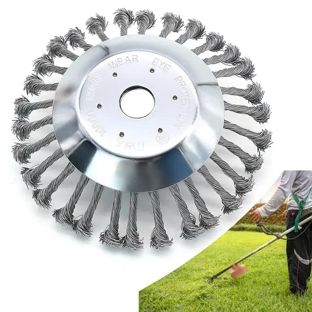 Cepillo para Desbrozadora, Profesional Cortador de Cepillo de Cono de Alambre, Disco de Cabezal de Cepillo de Recortadora para Limpieza de Malezas, Musgo (8 Pulgadas)
