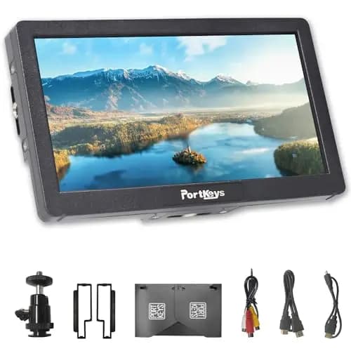 Portkeys HD7H Monitor de Cámara 7" 4K HDMI Field Monitor con Cristal Antirreflejos y Parasol, Focus Peaking, False Color, Anamorphic De-Squeeze para DSLR