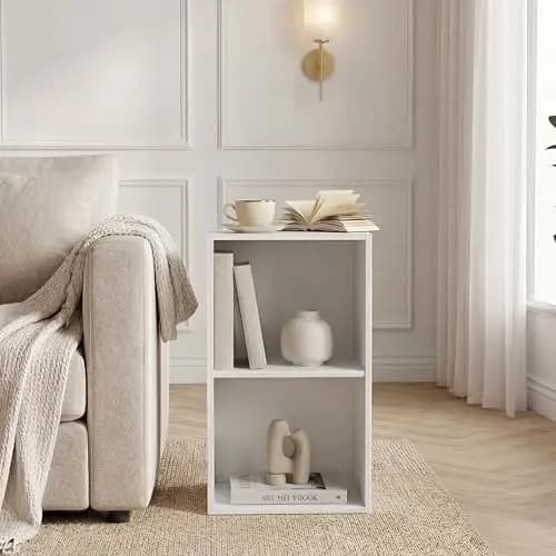 Vida Designs Estantería Oxford de 2 Niveles, estantería de Madera Blanca, Mueble de Oficina, Sala de Estar