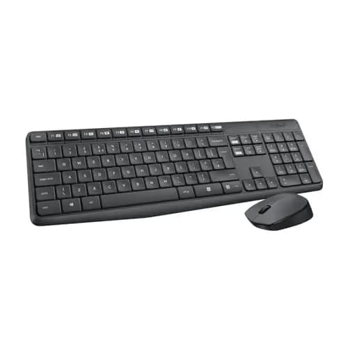 Logitech MK235 Combo con Teclado y Ratón Inalámbrico para Windows, Receptor USB Inalámbrico de 2,4 GHz, 15 Teclas FN, Batería de Larga Duración, PC, Portátil, Disposición QWERTY Español - Gris
