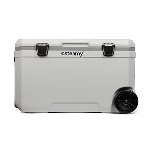 Steamy Marine 70 Nevera Pasiva con Ruedas, 70 litros, Blanco