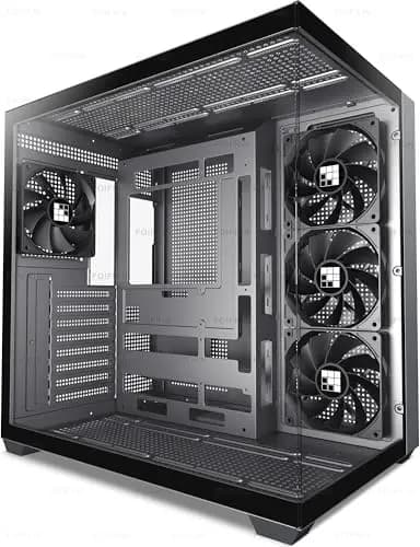 FOIFKIN F300 Caja PC ATX con 4 Ventiladores sin RGB, Caja para PC Gaming, Caja de Torre Media con Vidrio panorámico, Caja ATX, Compatible con radiador de 360 mm, Type-C, Alta ventilación(Negro, F300)