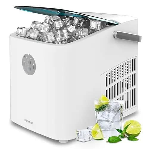 Cecotec Máquina de Hacer Hielo con Ventana, Ice Maker, Chillin' Ice 1200 Go. 120W, Capacidad de Producción Diaria 12kg, Hielo en 6-8 minutos, Cubitos Pequeños, Control Sencillo, Función Autolimpieza