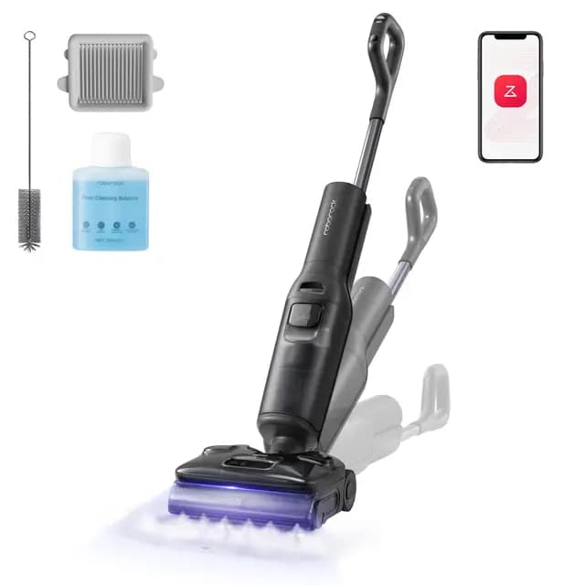 roborock F25 Ultra Aspiradora en seco y húmedo, mopa inalámbrica a Vapor de 180°C, mopa con Agua Caliente de 86°C, Todo en uno, autolimpieza, diseño Plano de 180°, Ruedas con Asistente de IA