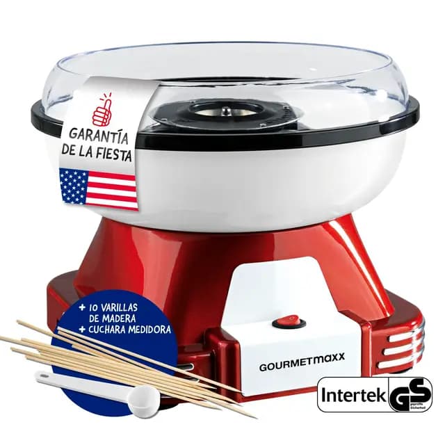 GOURMETmaxx Máquina de Algodón de Azúcar Retro Roja