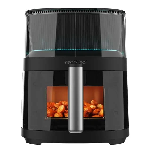 Cecotec Freidora de Aire sin Aceite de 5 L Cecofry Neon 5000 Air Fryer. 1500W, Spray de Agua, Ventana, Luz Interior, Tecnología PerfectCook, 10 Menús, Panel de control Táctil, 80º-230ºC