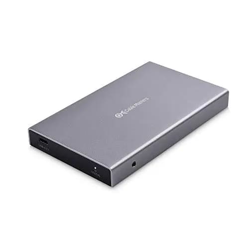 Cable Matters Aluminio 10 Gbps Caja Disco Duro 2.5 USB C SSD (Carcasa Disco Duro Externo USB C HDD 2.5", Caja USB para Disco Duros) con Cables USB C y USB A - Compatible con Puerto Thunderbolt 3