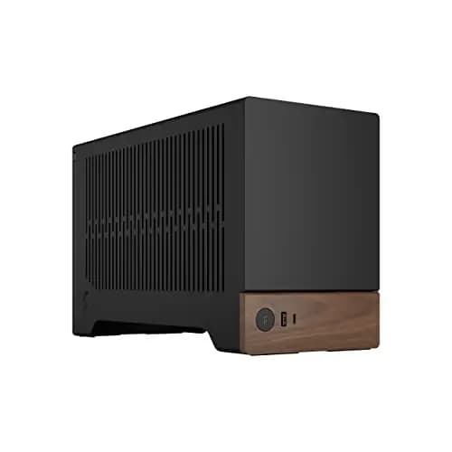 Fractal Design Terra Graphite - Wood Walnut Front Panel - Small Form Factor - mITX Gaming Case – PCIe 4.0 Riser Cable – USB Type-C - Anodized Aluminum Panels