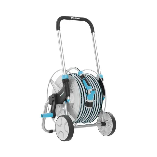 Cellfast Carro, Juego ENERGO, Acero y Aluminio, Manejo fácil y Estable, Mango engomado, Manguera MULTIFLEX ATSV™ 1/2",50m, 55-060