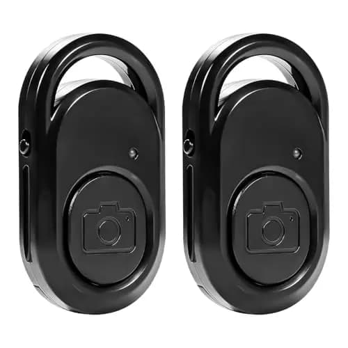 2 Piezas Control Remoto Bluetooth Cámara, Disparador Remoto Smartphone y Tablet Inalámbrico con Un Solo Botón, Compatible con iOS y Android, Alcance 10 Metros, Selfies, Fotos Grupales, Vlogs Streaming