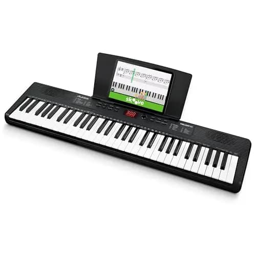 Alesis Melody 61 Teclado Piano Eléctrico para Principiantes con 61 Teclas, con Altavoces, Atril para Partituras o Tablet, 300 Sonidos y Lecciones de Música
