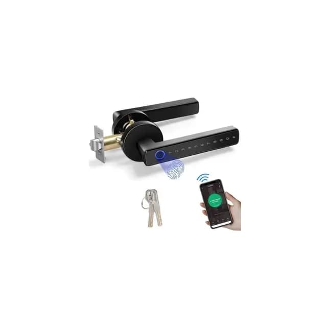 Cerradura Inteligente Puerta Exterior - 4 en 1 Cerradura Electronica, Huella Dactilar, App, Contraseña, Llave, Cerraduras para Protección Contraseña y Alarma de Batería Baja