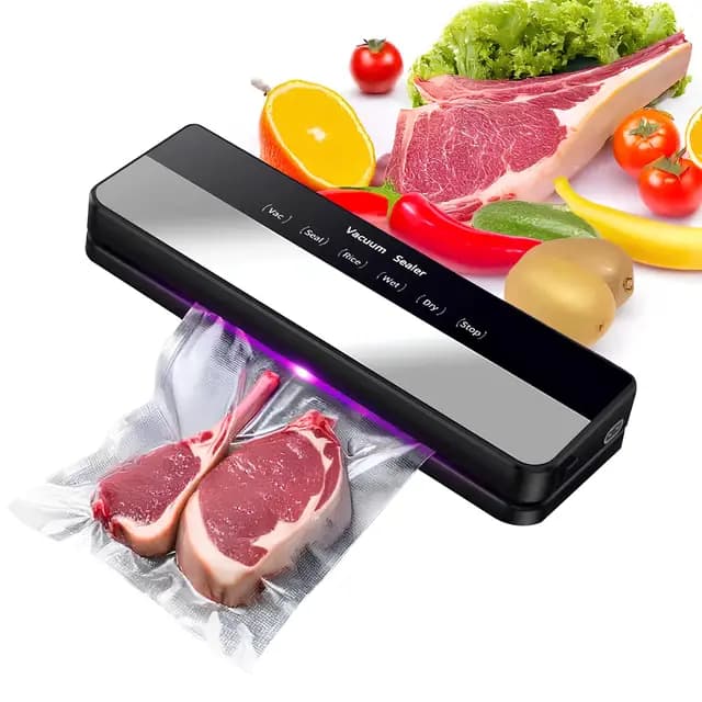 Envasadora al Vacío Doméstica Profesional - Selladora de Alimentos con Succión 80Kpa y 5 Modos para Conservación Óptima de Comida Fresca