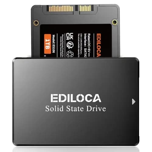 Ediloca SSD Interno 3D NAND de 1 TB SATA de 2.5 Pulgadas, Lectura de hasta 550 MB/s, actualización de Memoria y Almacenamiento para PC o portátil
