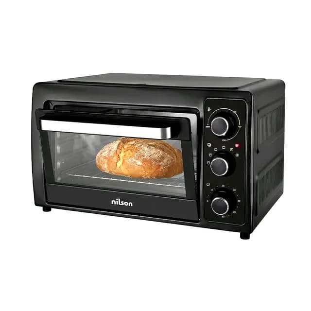 Horno de Sobremesa 28 L, Convección, 1500 W, 5 Funciones de Cocción, Control Mecánico, NHS2800N, Termostato Ajustable, Temperatura Máxima 230º, Temporizador 60 min, Incluye Piedra de Pizza