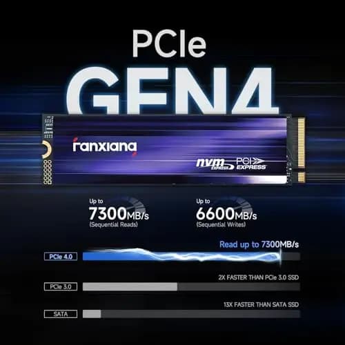fanxiang SSD 4TB PCIe 4.0 NVMe SSD M.2 2280 Disco Duro Interno- hasta 7300 MB/s Compatible con Escritorio y portátiles, ssd ps5