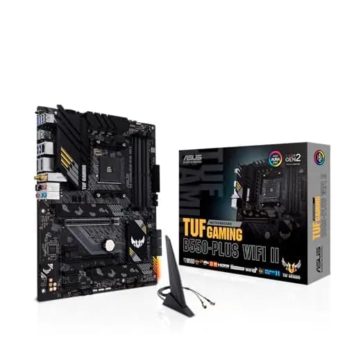 ASUS TUF Gaming B550-PLUS WiFi II - Placa Base ATX AMD B550 (Ryzen AM4) (PCIe 4.0, Dos M.2, VRM de 10 Fases, Wi-Fi 6, 2.5 GB Ethernet, SATA 6 Gbps, Thunderbolt 3 y Aura Sync RGB)