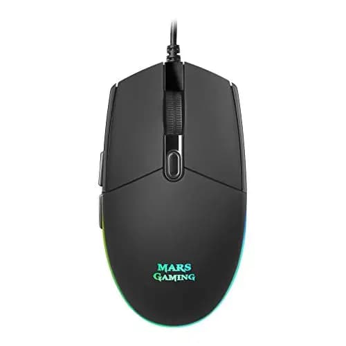 Mars Gaming MMG, Ratón Gaming Compacto 3200 dpi RGB Flow, Switches Mecánicos HUANO, Diseño Ligero Antideslizante, 6 Botones, Windows, Linux, Mac, PS4, PS5, Xbox One, Xbox Series X-S, Negro