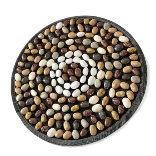 Alfombrilla de acupresión para pies con piedras naturales, almohadilla masajeadora circular de pies, alfombrilla de reflexología de punto de presión para relajación y bienestar