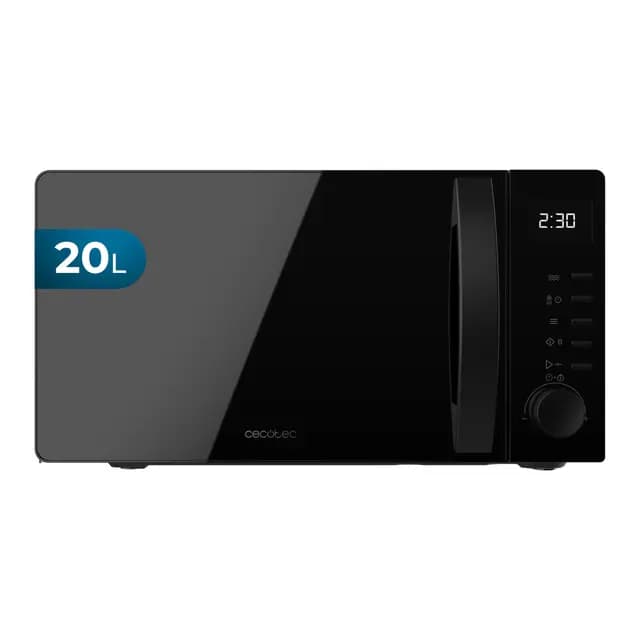 Cecotec Microondas Digital Proclean 5005 Black. 700W, 20L, Tecnología 3DWave, 5 Niveles Potencia, Temporizador 30 Min, Descongelación, Pantalla con Reloj, Comidas Listas al Instante