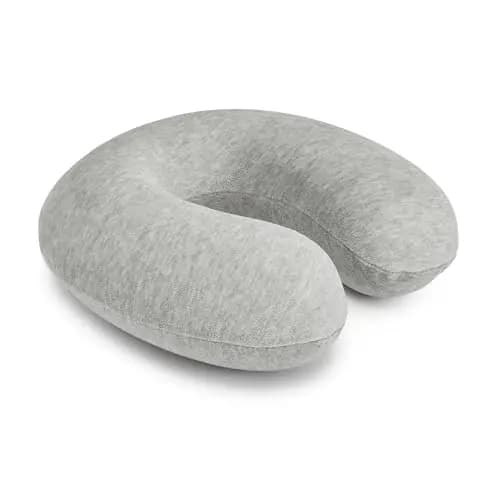Amazon Basics Semicircular Almohada para cuello, de espuma viscoelástica, Gris