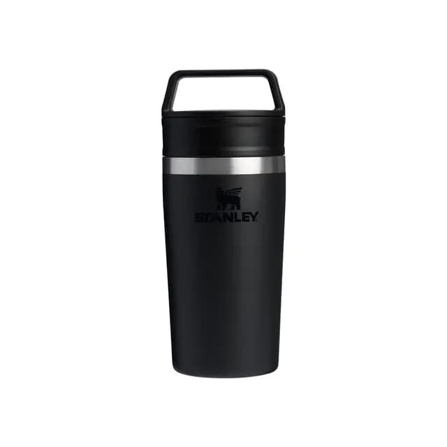 STANLEY Termo Cafe To-Go 0.35L - Mantiene 4 Horas Caliente - 5 Horas Frío - Sin BPA - Antifugas y Apilable - Apta Para Lavavajillas - Taza Café Para Llevar - Vaso Termico - Black