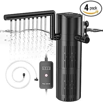 Forever Speed Filtro Acuario Interno con lámpara UVC 6W y Filtro pecera 5 en 1, para acuarios de 40L a 100L (500L/H)