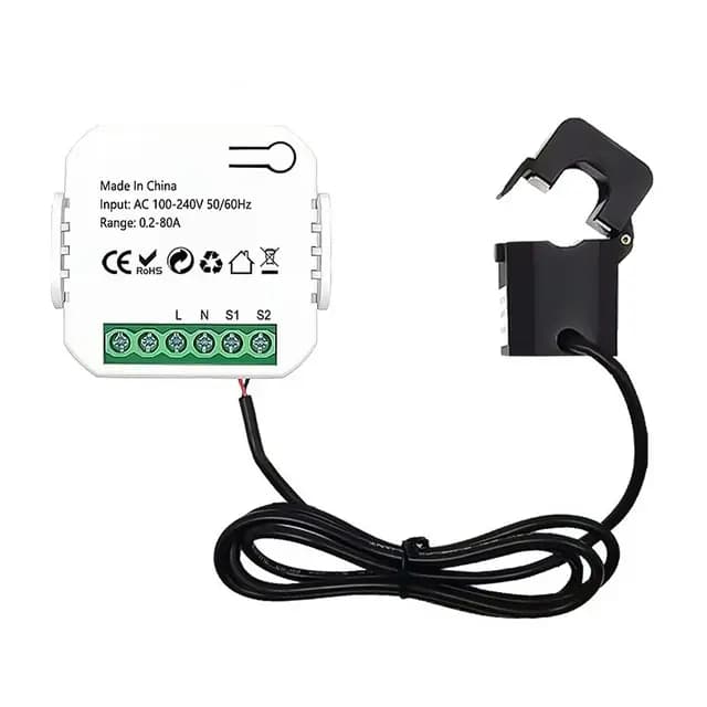 POFET Medidor Inteligente Monitor de Energía WiFi Monitor de Uso de Electricidad 80A Compatible con Tuya Smart Life