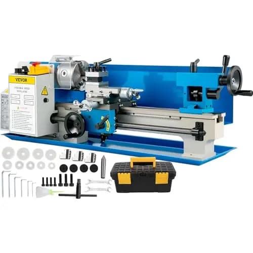 550W Mini Torno de Metal de Precisión 180x350mm Torre de Metales Mesa 50-2250 RPM Velocidad Variable Continua Motor de Escobillas de Engranaje Metal Caja de Herramientas