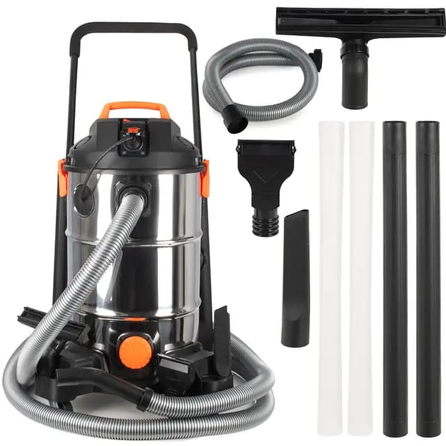 COIL Aspirador de lodo de estanque, limpiador de piscinas, depósito (35 l), potencia de succión: 18 KPa, bomba de drenaje de 600 W, 1400 W