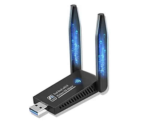 AC1300 Adaptador WiFi USB Dual Band 5GHz/2.4GHz Con Doble Antena Para PC, 1300Mbps, 5dBi Largo Alcance, USB 3.0, Conecta y Reproduce Windows11/10/8.1/8/7/Vista/XP