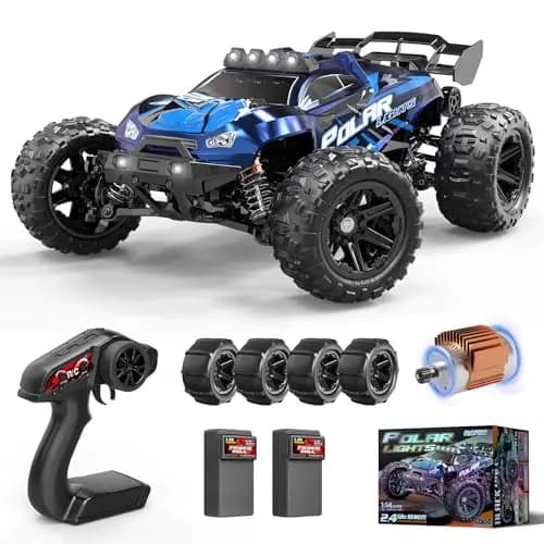 Coche Teledirigido Adulto 1:14 Off-Road 4x4, RC Car Todo Terreno 40 km/h, Remote Control Car con 2 Baterías de 1300mAh y 2 Juegos de Neumáticos, Coche radiocontrol Adulto rápido